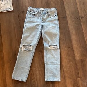 Abercrombie 90s straight mid rise Light Blue Jeans size 28